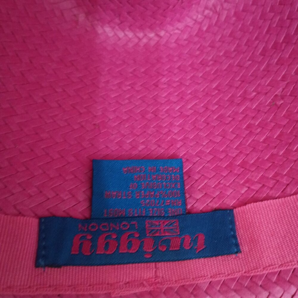 Twiggy London Pink Straw Fedora. - Picture 4 of 4